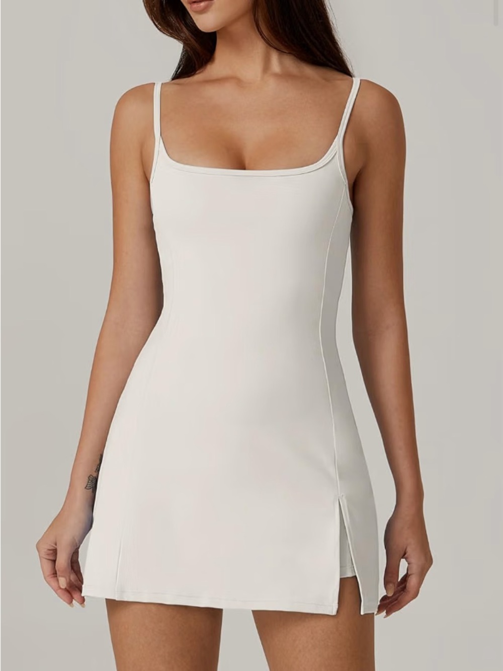 Qinsen Tennis Dress in White